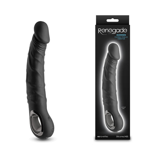 Renegade Rimmer - - 22 cm USB Rechargeable Vibrator Black VIBRATORS