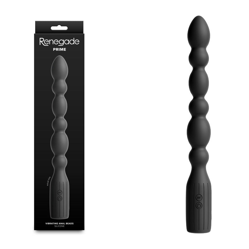 Renegade Prime – USB Rechargeable Waterproof 8.5 Inch Vibrating Anal Beads Black > Anal Range > Anal Beads Main image