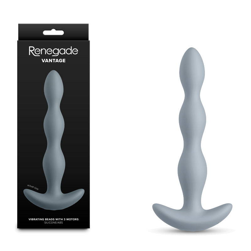 Renegade Vantage – Water-Resistant USB Rechargeable Vibrating Anal Beads 6.5 Inch Grey > Anal Range > Anal Beads