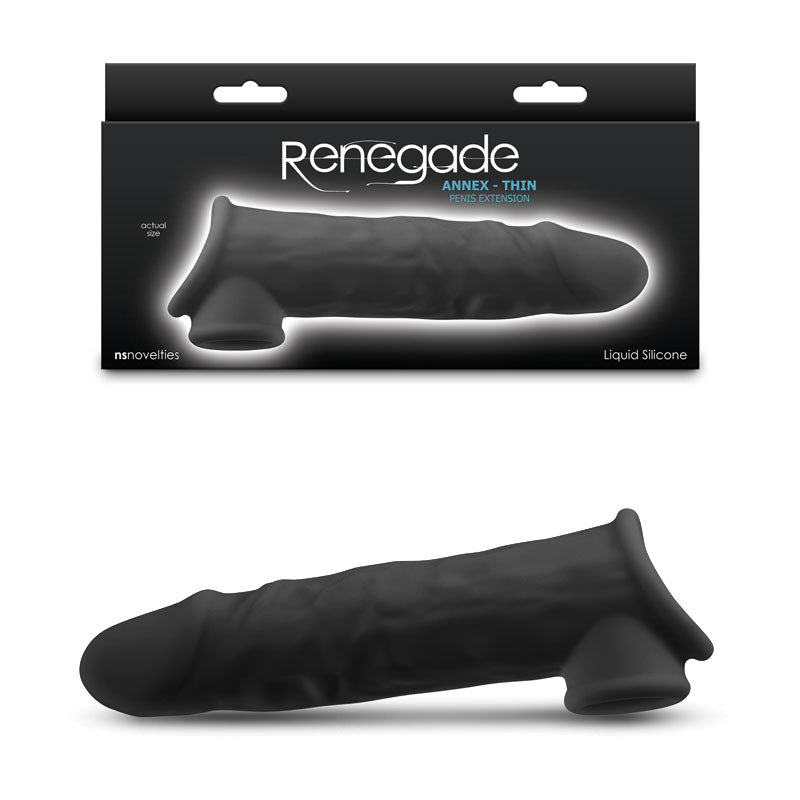 Renegade Annex - Thin - - 19.4 cm Penis Extender Sleeve Black SLEEVES