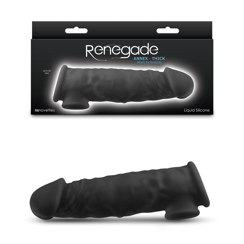 Renegade Annex - Thick - - 18.6 cm Penis Extender Sleeve Black SLEEVES