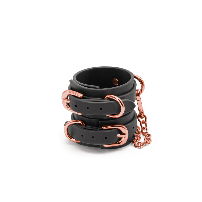 Bondage Couture Wrist Cuffs – Synthetic Material Nickel Free Hardware Restraints Secondary image