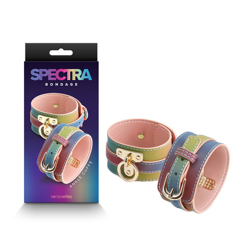 Spectra Bondage Ankle Cuffs Rainbow Restraints for BDSM Play Coloured > Bondage Gear > Restraints