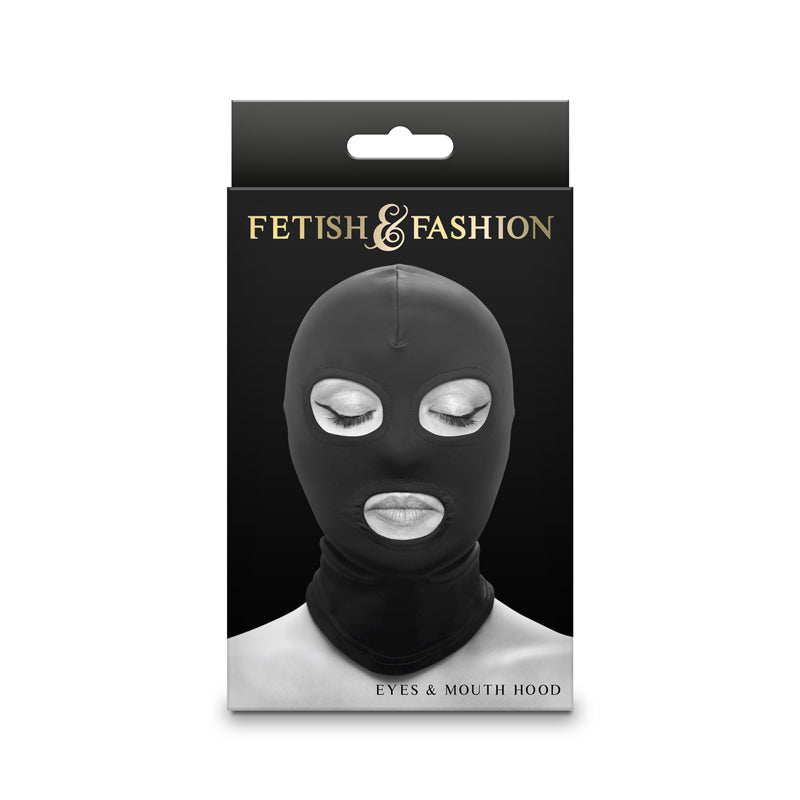Fetish and Fashion Eyes and Mouth Hood for Adult Intimacy Black > Bondage Gear > Bondage Hoods