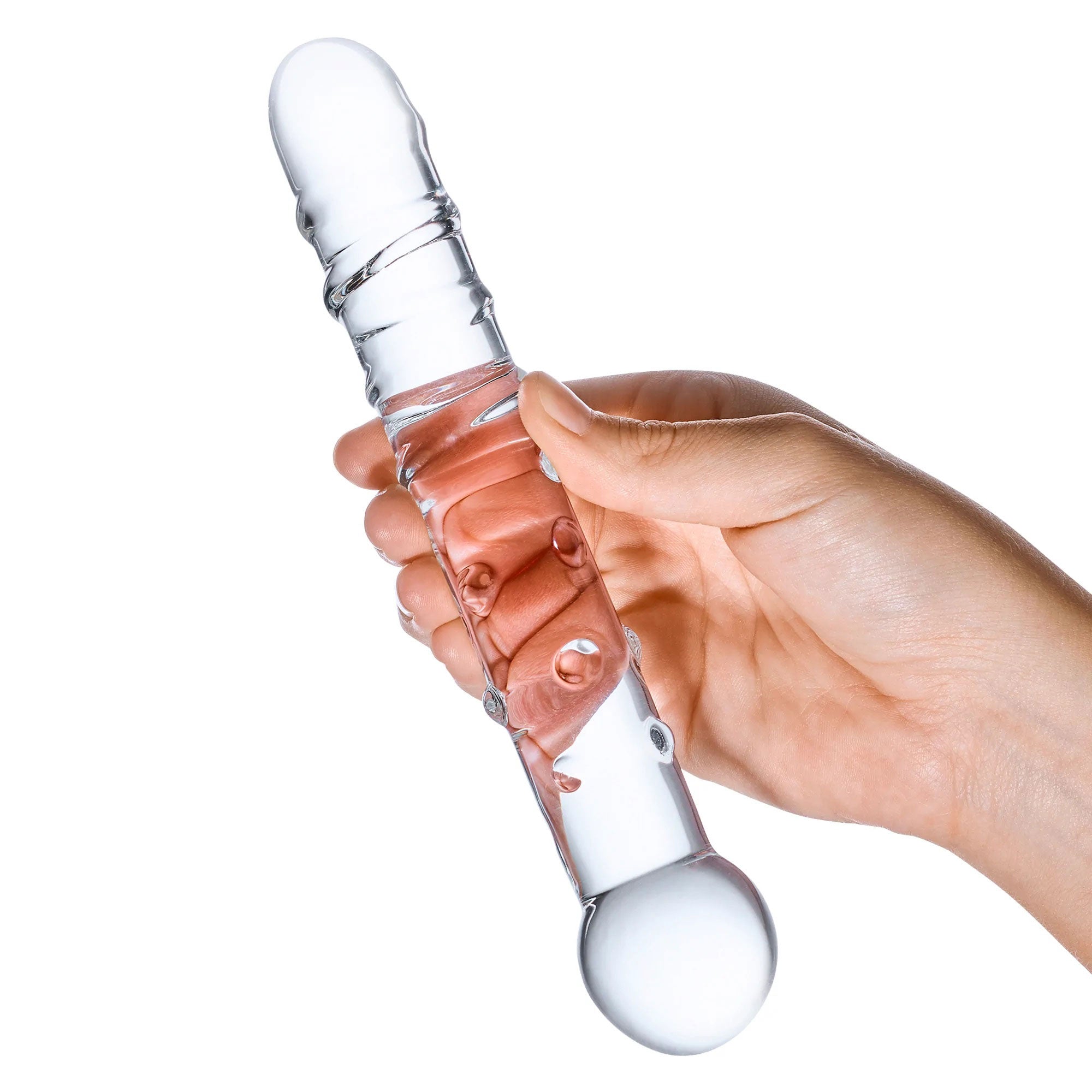 Electric EEL Callisto Clear Glass Dildo 7 Inch Spiraled Design Textured Glass Dildo > Glass > Dildos Main image