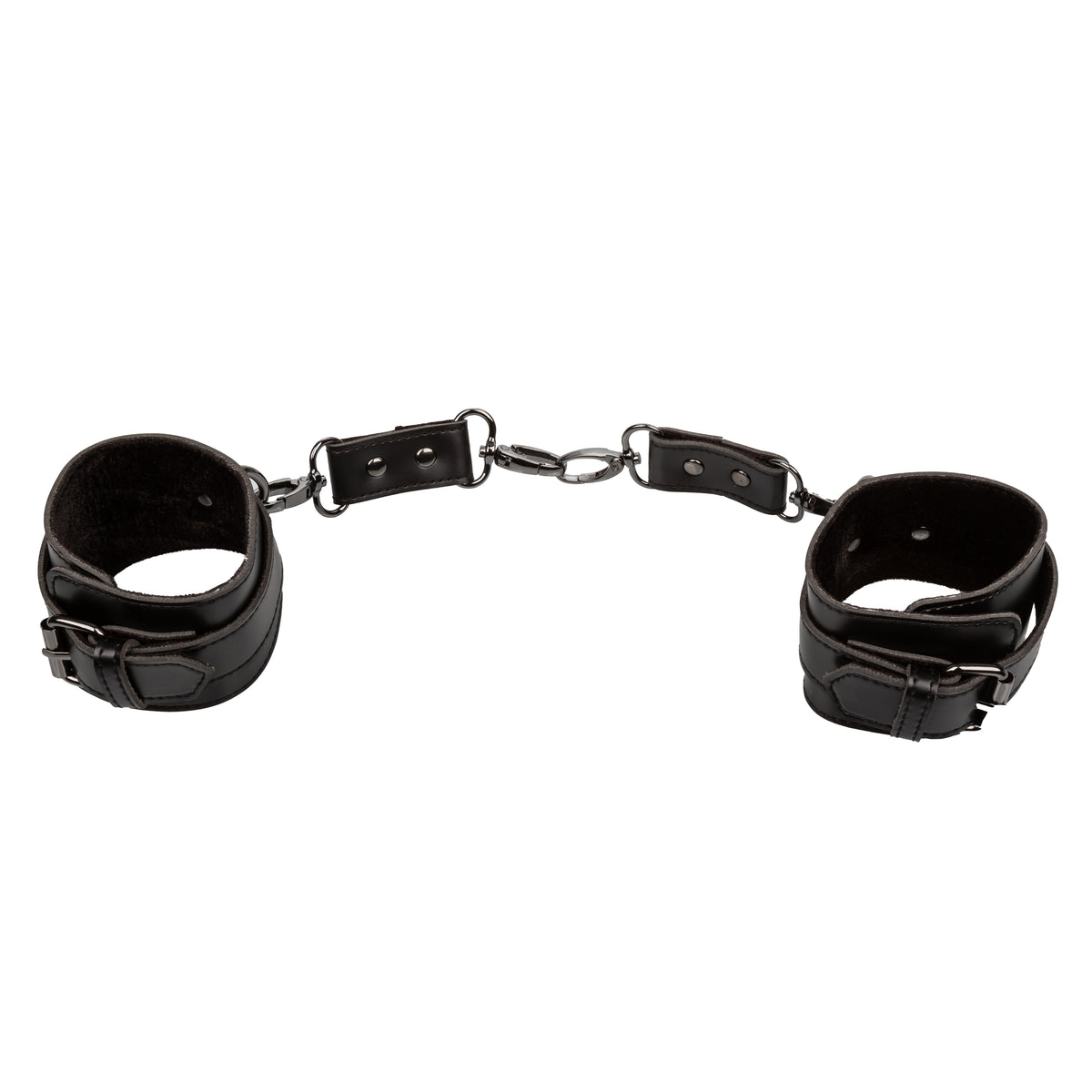 Euphoria Collection Black Adjustable Hand Cuffs with Velvet Interior and Vegan Leather Exterior Black > Bondage Gear > Restraints