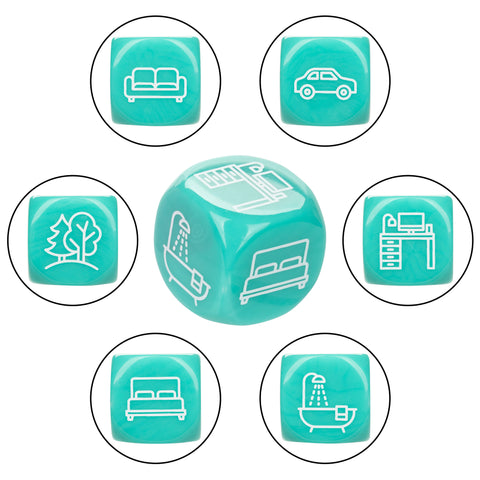 Naughty Bits Roll With It Icon Based Sex Dice Game Set with 3 Colorful Acrylic Dice Games