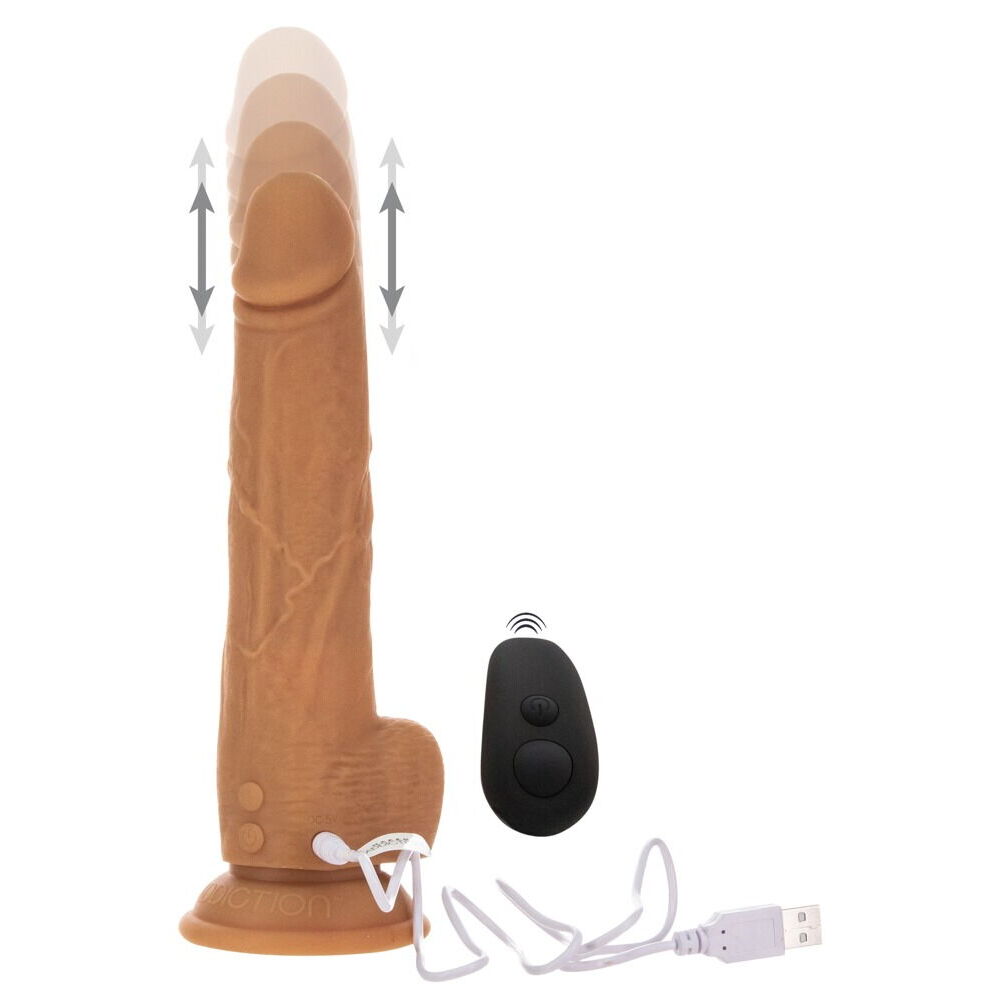 Naked Addiction 9 Inch Thrusting Dildo Caramel Realistic > Dildos > Thrusting Dildos