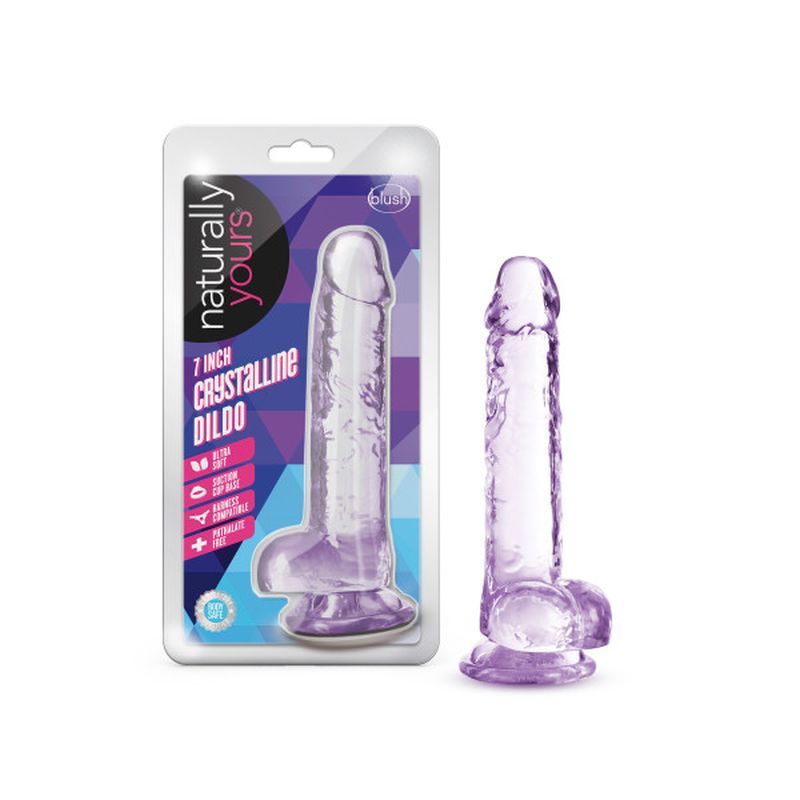 Naturally Yours 7 Inch Crystaline Dildo Amethyst > Dildos > Realistic Dildos Main image