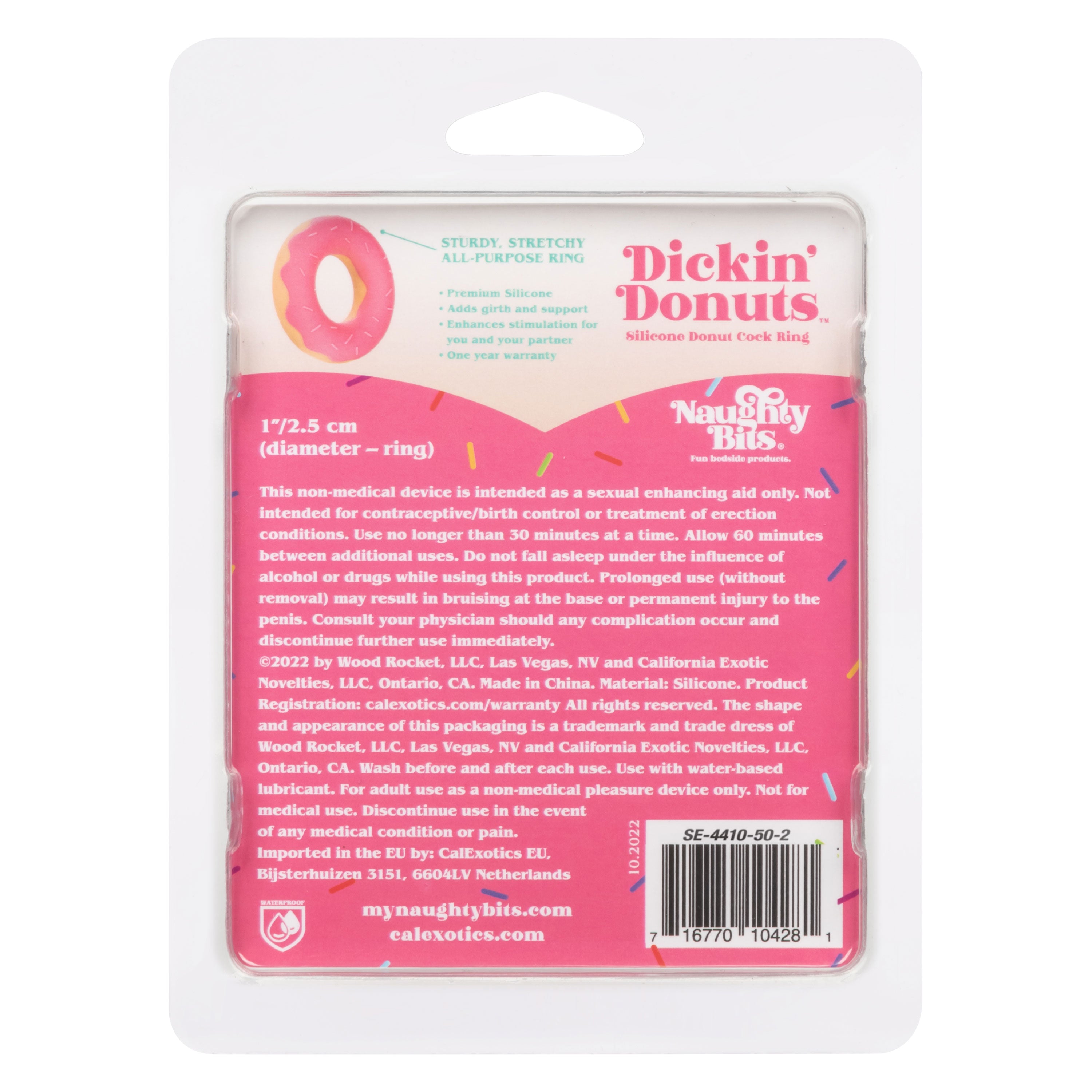 Naughty Bits Dickin Donuts Pink Silicone Donut Cock Ring > Cock Ring > Single