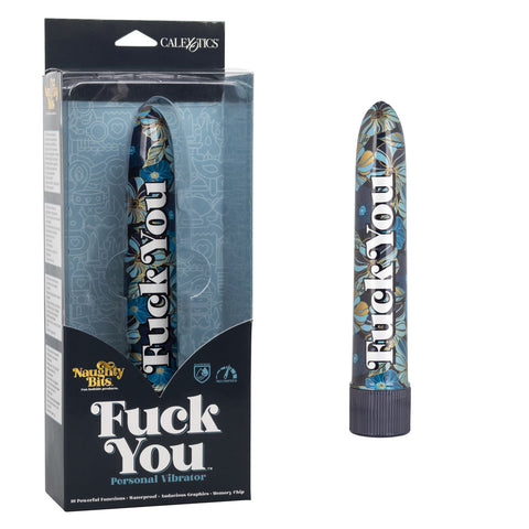 Naughty Bits Fuck You Personal Vibrator Floral Design 10-Function Powerful Massager Vibrators - G Spot