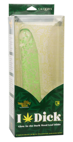 Naughty Bits I Leaf Dick Glow in the Dark Green Weed Leaf Dildo 8 Inch DONGS