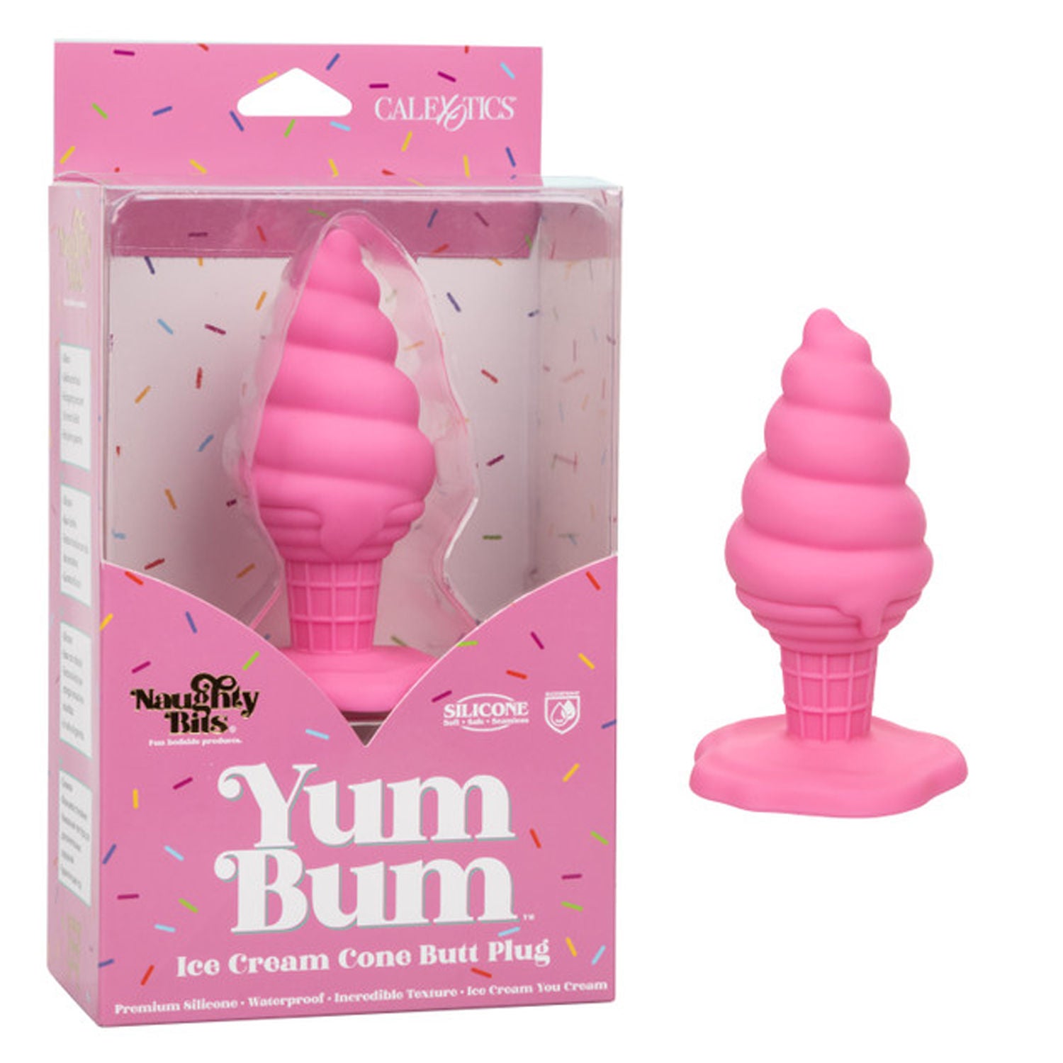 Naughty Bits Pink Ice Cream Cone Butt Plug - 3.75" x 1.75" Secondary image
