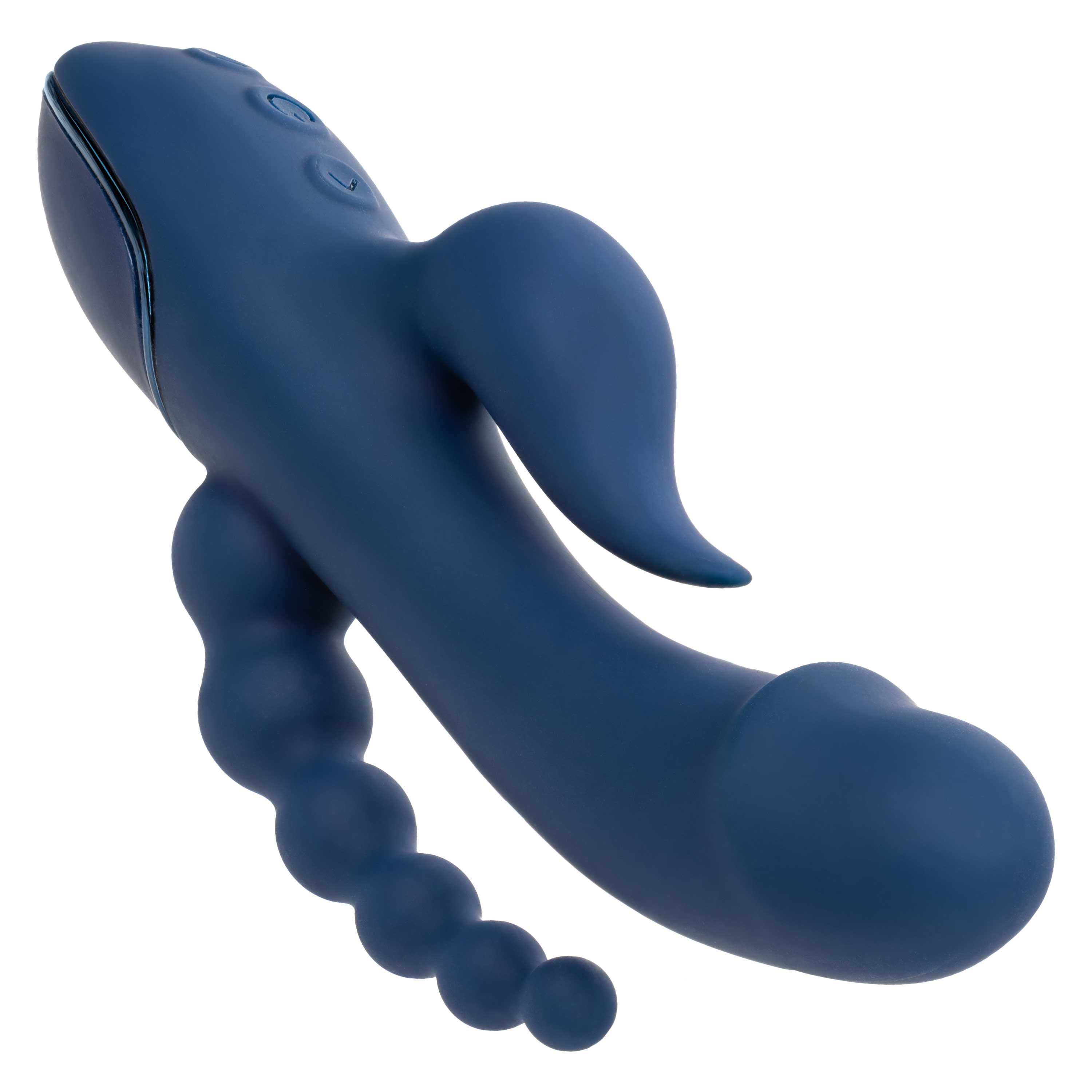 III Triple Orgasm (Blue) – Triple Action Silicone Massager with Vibrating Shaft and Beaded Tail > Vibrators > Ladies > Rabbit Multi