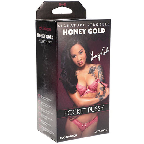 Signature Strokers Honey Gold Pocket Pussy Masturbator Brown Strokers - Celebrity