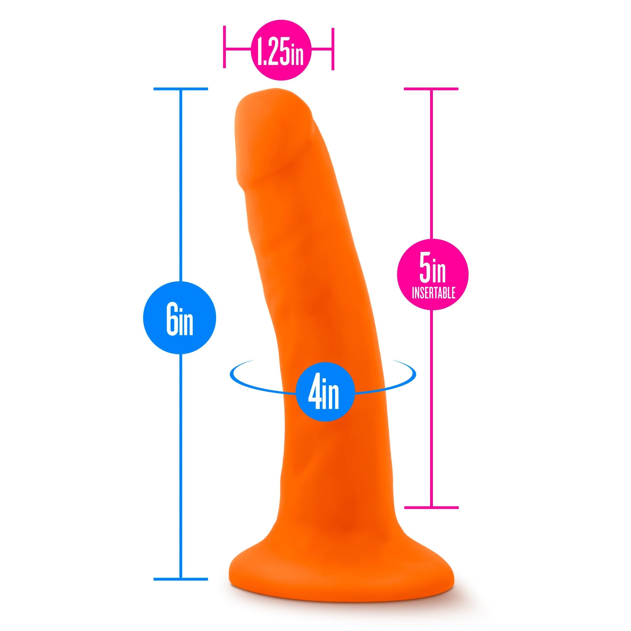 Neo Dual Density Cock 6 Inch Neon Orange Vibrator > Dildos > Realistic Dildos