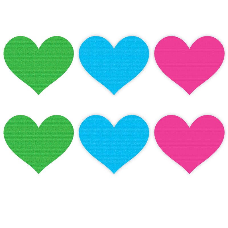 Neon Heart Pasties 3 Pk Green Blue Pink Secondary image