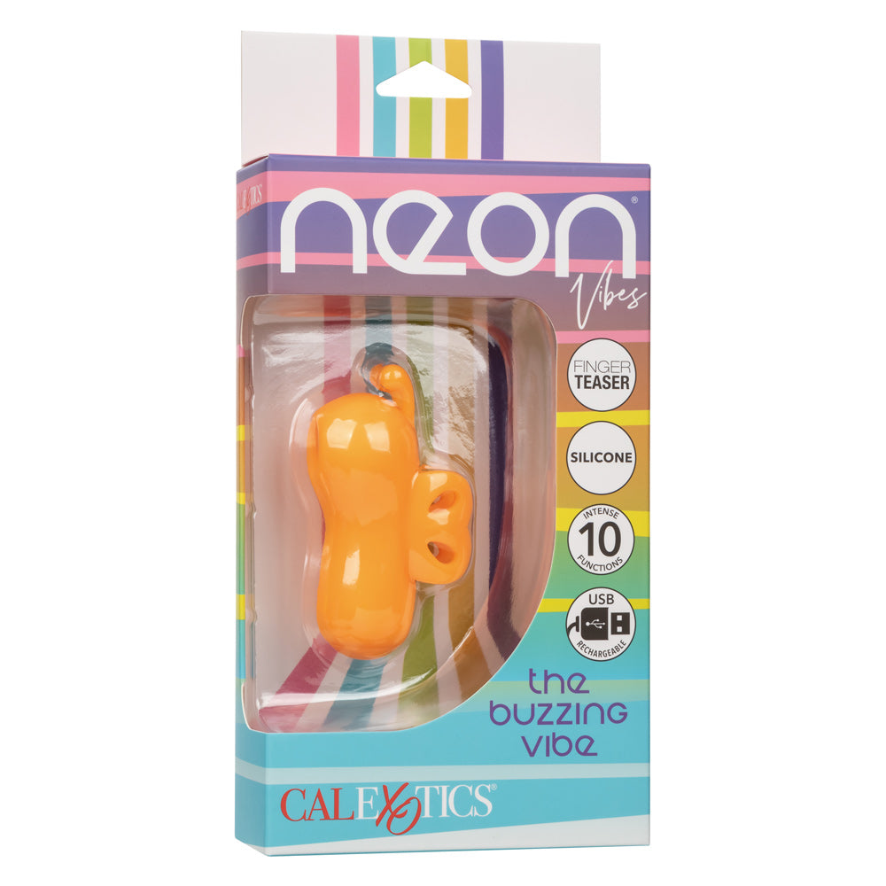 Neon Vibes The Buzzing Vibe Orange Silicone Finger Teaser with 10 Vibration Functions and Rechargeable Secondary image