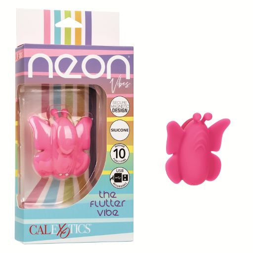 Neon Vibes The Flutter Vibe Pink Butterfly Panty Vibe with 10 Functions Silicone Waterproof > Sex Toys For Ladies > Panty Vibes