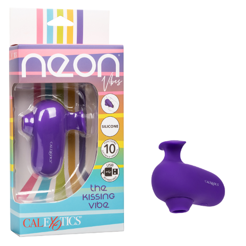 Neon Vibes The Kissing Vibe Purple Silicone Handheld Massager with 10 Functions and USB Rechargeable Finger Stimulator