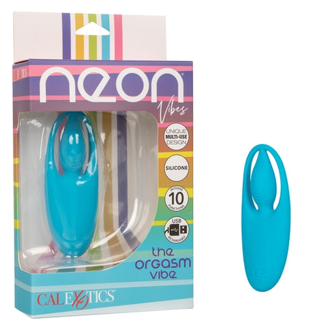 Neon Vibes The Orgasm Vibe Blue Silicone Multi-Use 10 Function Vibrator Finger Stimulator
