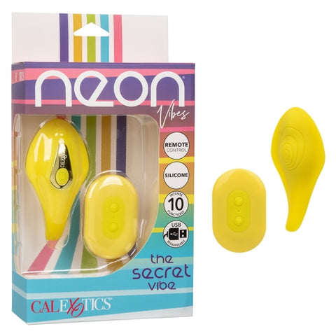 Neon Vibes The Secret Vibe Remote Controlled Yellow Silicone Vibrator Finger Stimulator