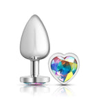 Cheeky Charms Heart Jewel Butt Plug Silver / Clear Jewel