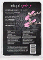 Nipple Play Crystal Chain Adjustable Nipple Clamps with Pink Silicone Coating and Sparkling Crystals > Sex Toys > Nipple Clips