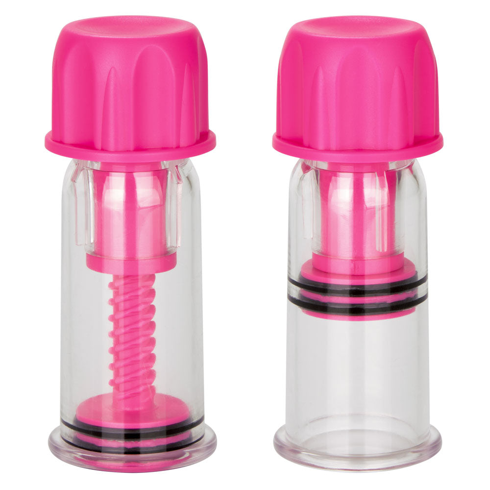 Nipple Play Vacuum Twist Suckers Pink 4 Inch Transparent Cylinder with Silicone Seal > Sex Toys > Nipple Suckers