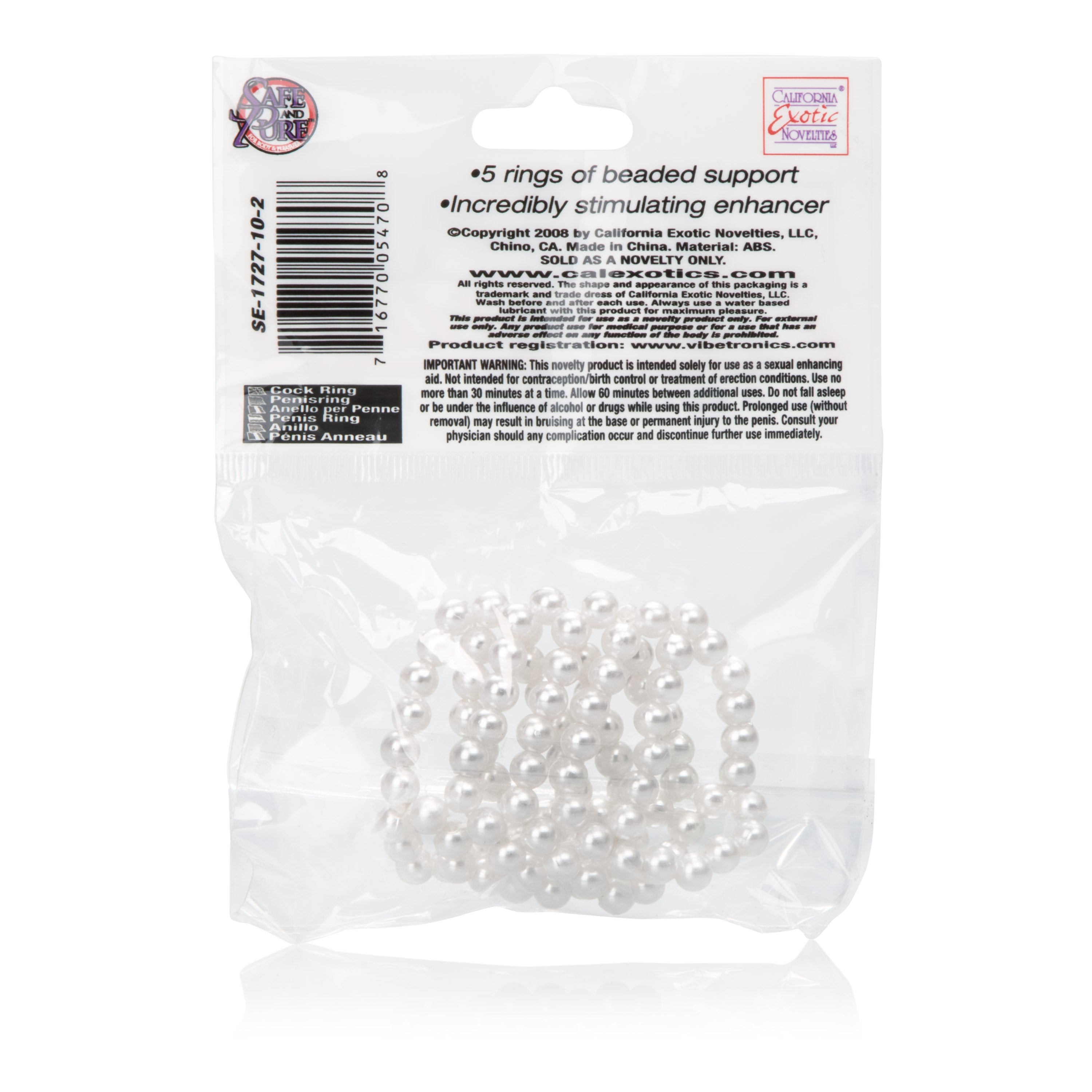Basic Essentials Pearl Stroker Beads White 1.5 Inch / 3.75 cm Strokers - Manual