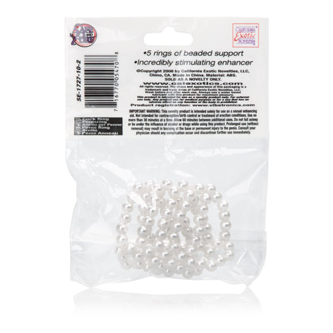 Basic Essentials Pearl Stroker Beads White 1.5 Inch / 3.75 cm Strokers - Manual