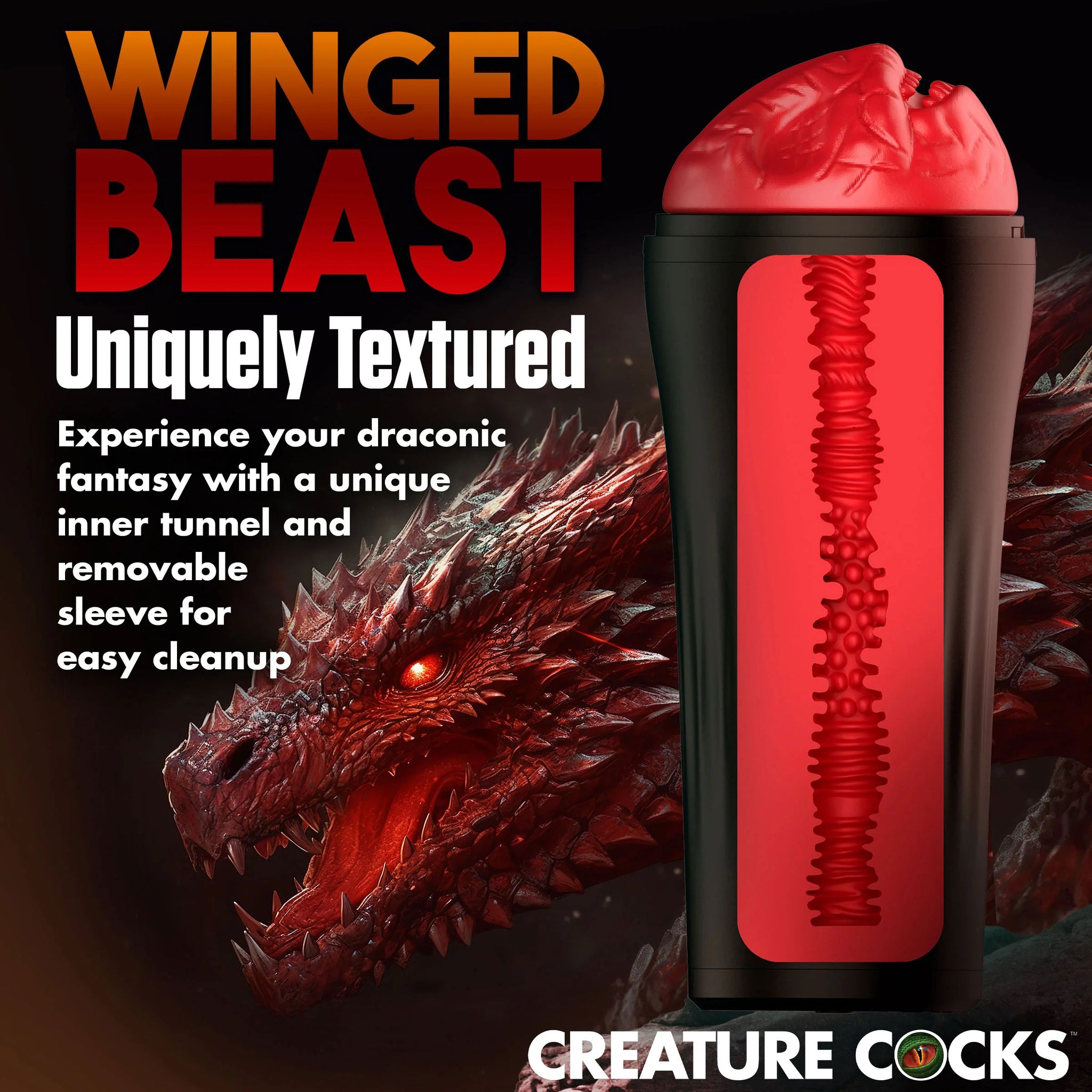 Creature Cocks Dragon Snatch (Red) – Scaly Masturbator > Sex Toys For Men > Masturbators > Fantasy