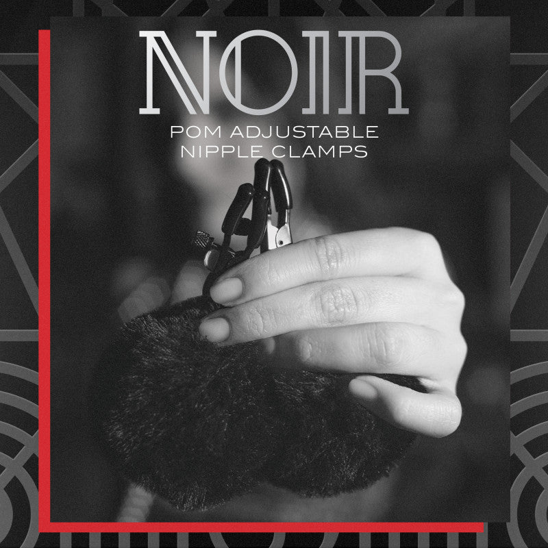Noir Pom Adjustable Nipple Clamps with Black Furry Tips – Sensation Play Accessory > Sex Toys > Nipple Clamps