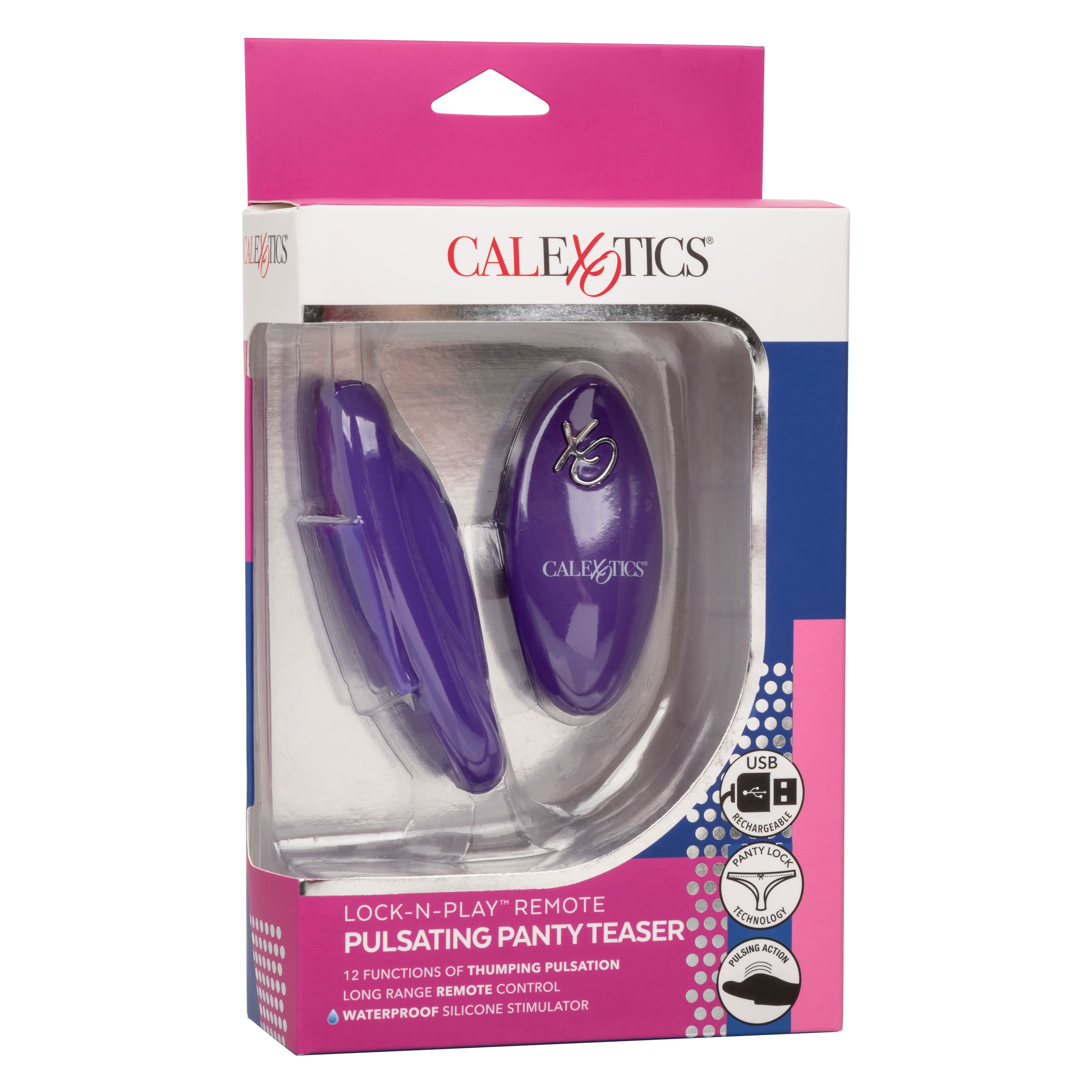 Lock-N-Play Remote Pulsating Panty Teaser Wireless Silicone Vibrator with Mini Remote Control in Purple Purple > Sex Toys For Ladies > Panty Vibes