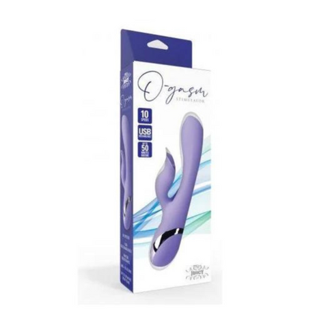 O-Gasm Stimulator Purple Rabbit Style Vibrator USB Rechargeable with 10 Speeds and 50 Minutes Play Time VIBRATORS-RABBIT