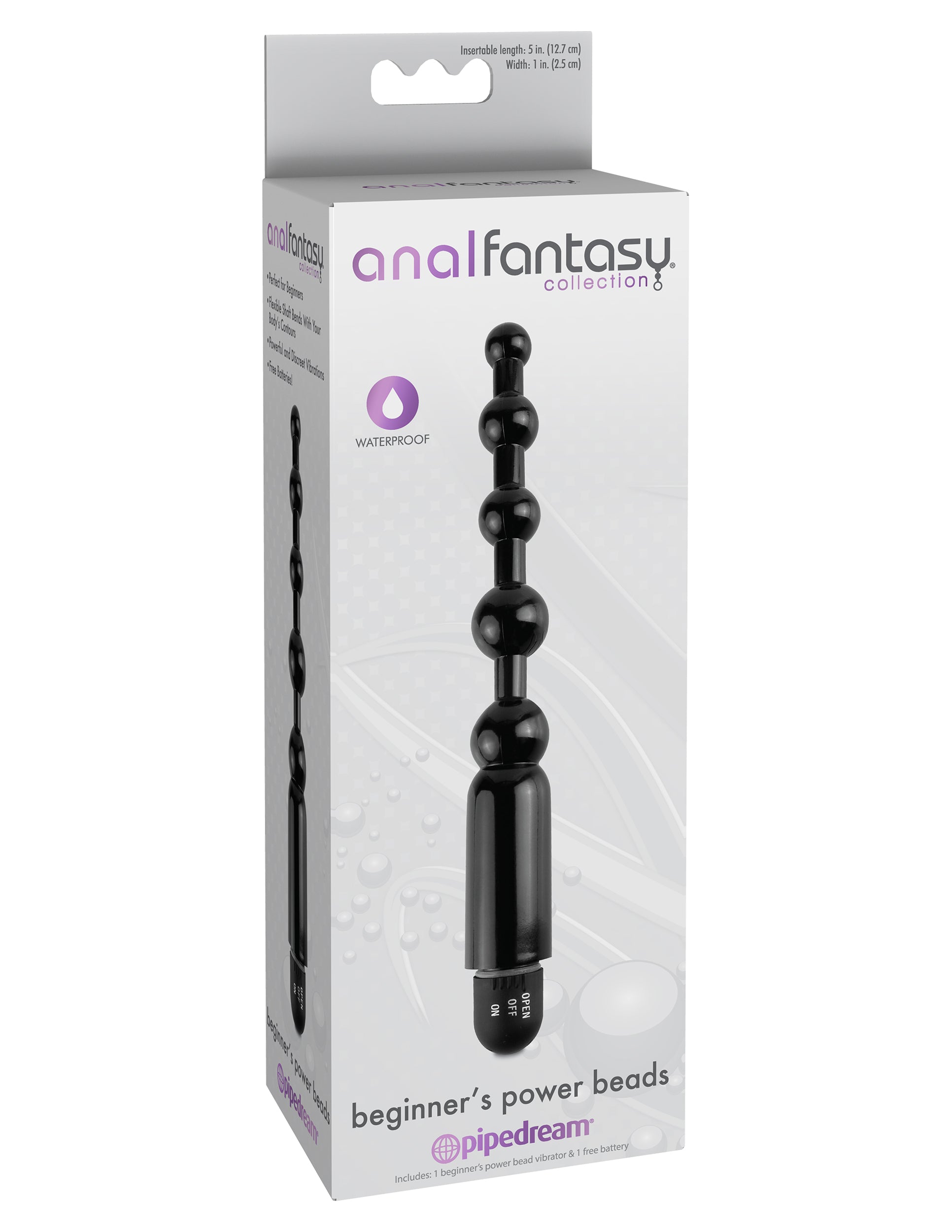 Anal Fantasy Collection Beginner's Power Beads 12.7 cm Vibrating Black > Anal Range > Anal Beads