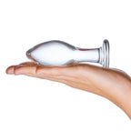 Glas 4 Inch Classic Clear Glass Butt Plug with Flared Base > Glass > Toys