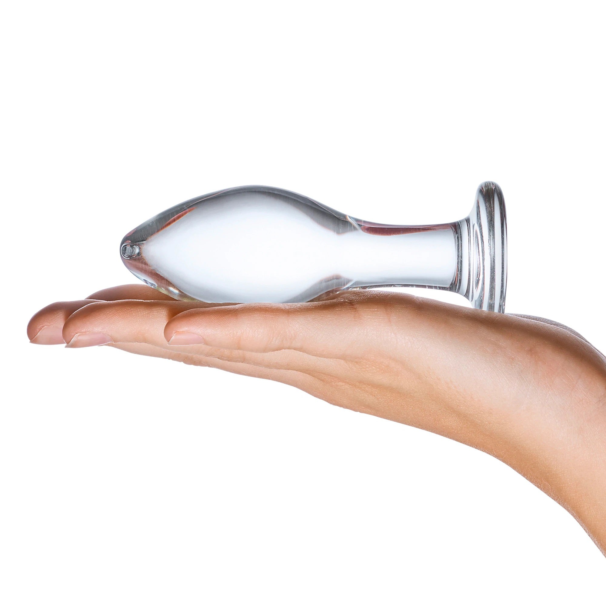 Glas 4 Inch Classic Clear Glass Butt Plug with Flared Base > Glass > Toys