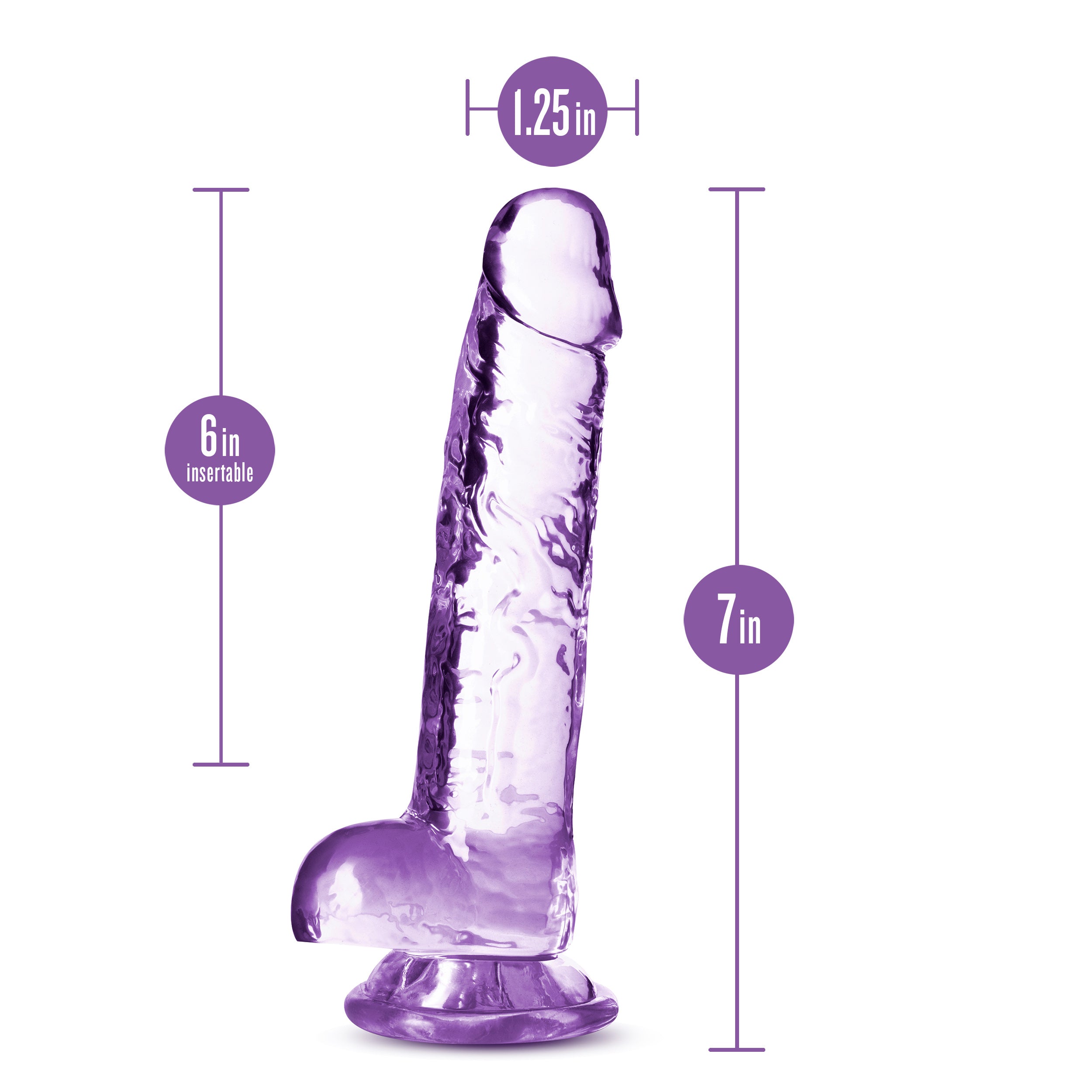 Naturally Yours 7 Inch Crystaline Dildo Amethyst > Dildos > Realistic Dildos
