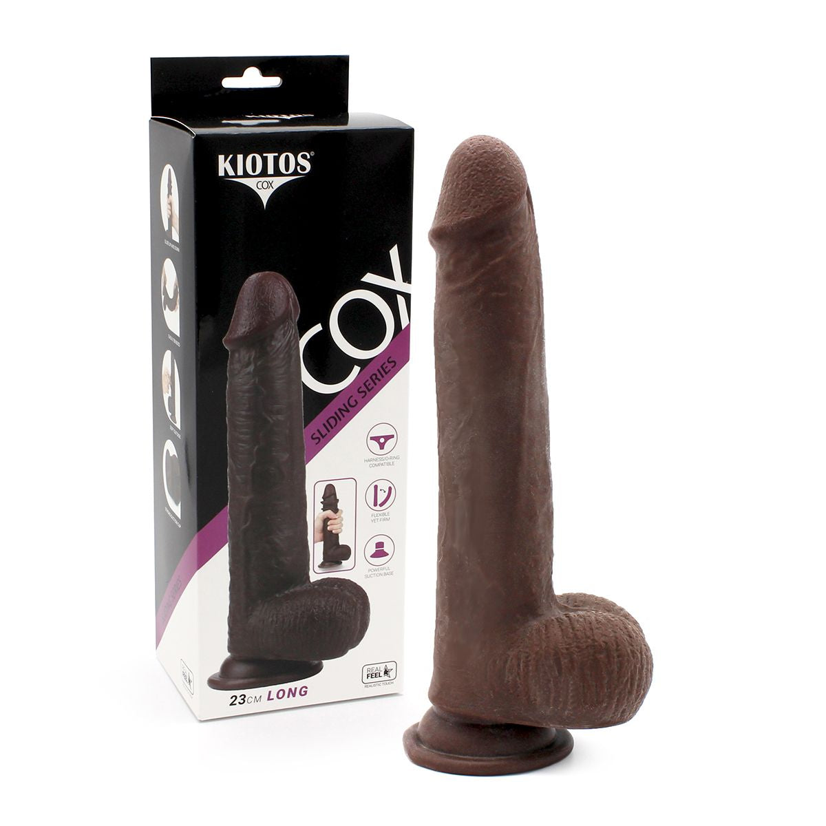 Kiotos Cox Sliding Skin 02 Brown 23cm Long Realistic Double Layer TPE Material Default Title Dongs Realistic