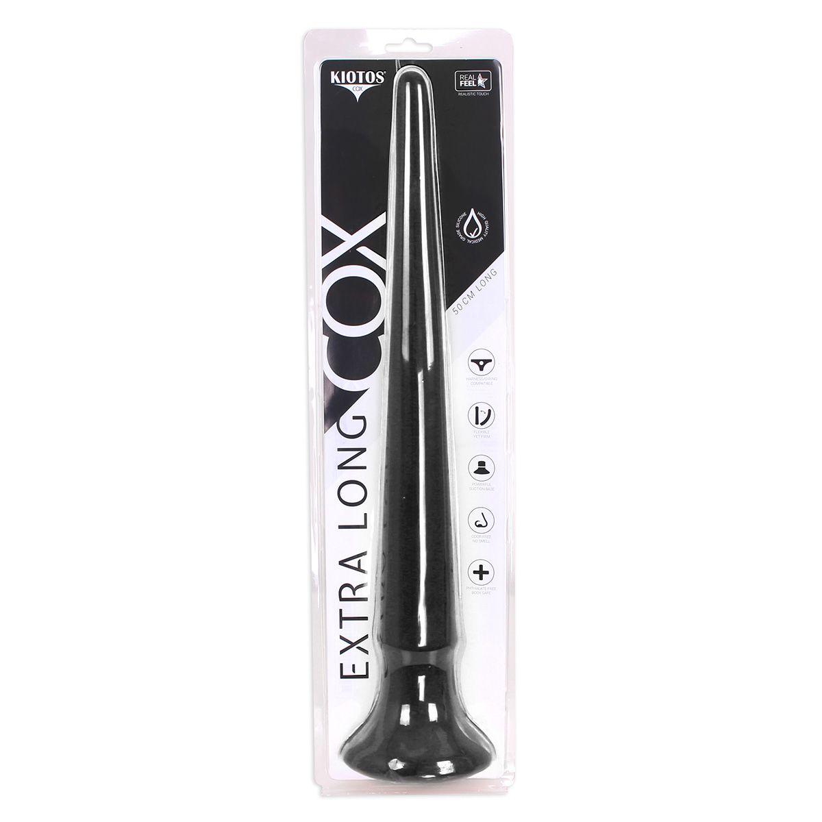 Kiotos Cox Black Extra Long Liquid Silicone Dildo 50cm – Smooth Suction Cup Dildo > Dildos > Oversized Toys