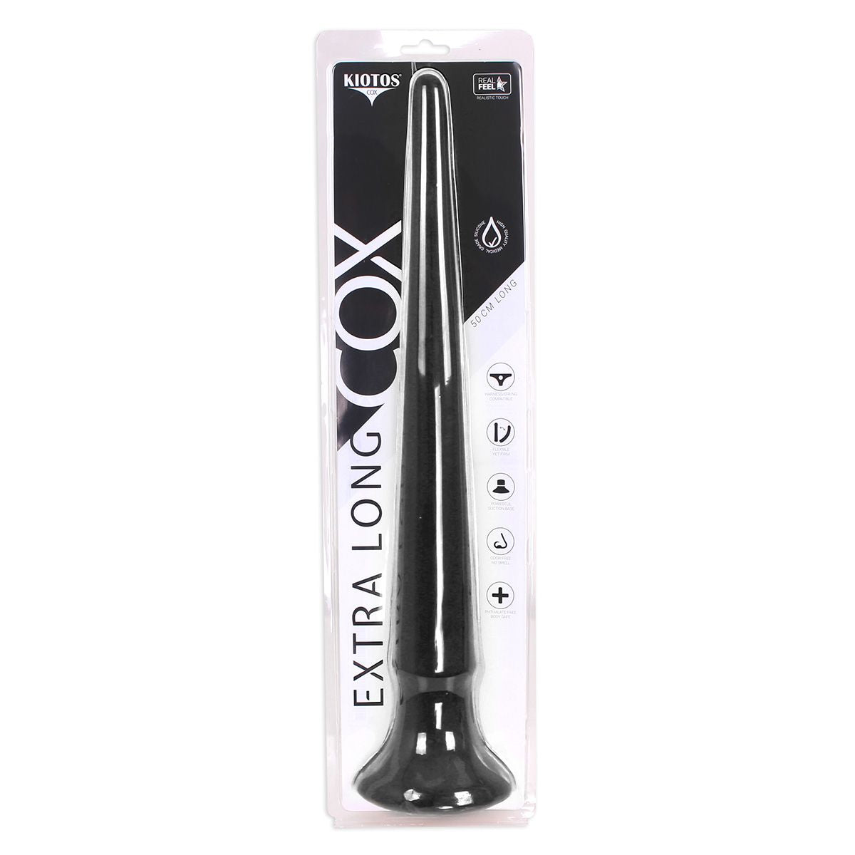 Kiotos Cox Black Extra Long Liquid Silicone Dildo 50cm – Smooth Suction Cup Dildo Default Title > Dildos > Oversized Toys Main image