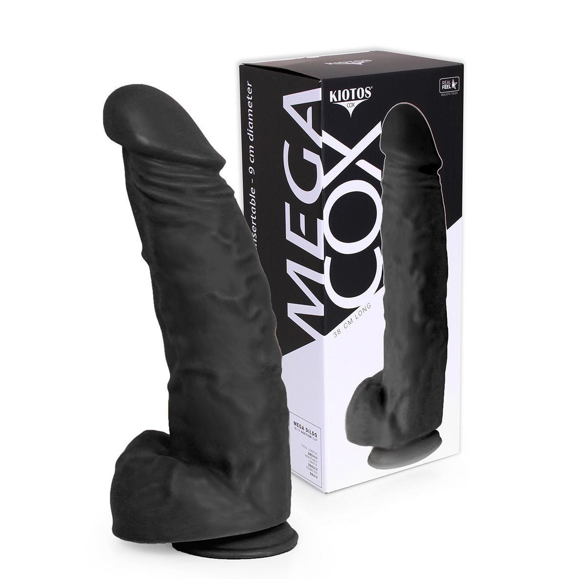 Kiotos Cox Mega Black 02 Realistic Mega Dildo 38 cm with Strong Suction Cup Secondary image