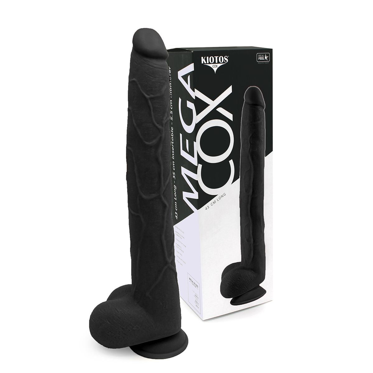 Kiotos Cox Mega Black 04 Large Realistic Suction Cup Dildo 43 cm Default Title Dongs Realistic