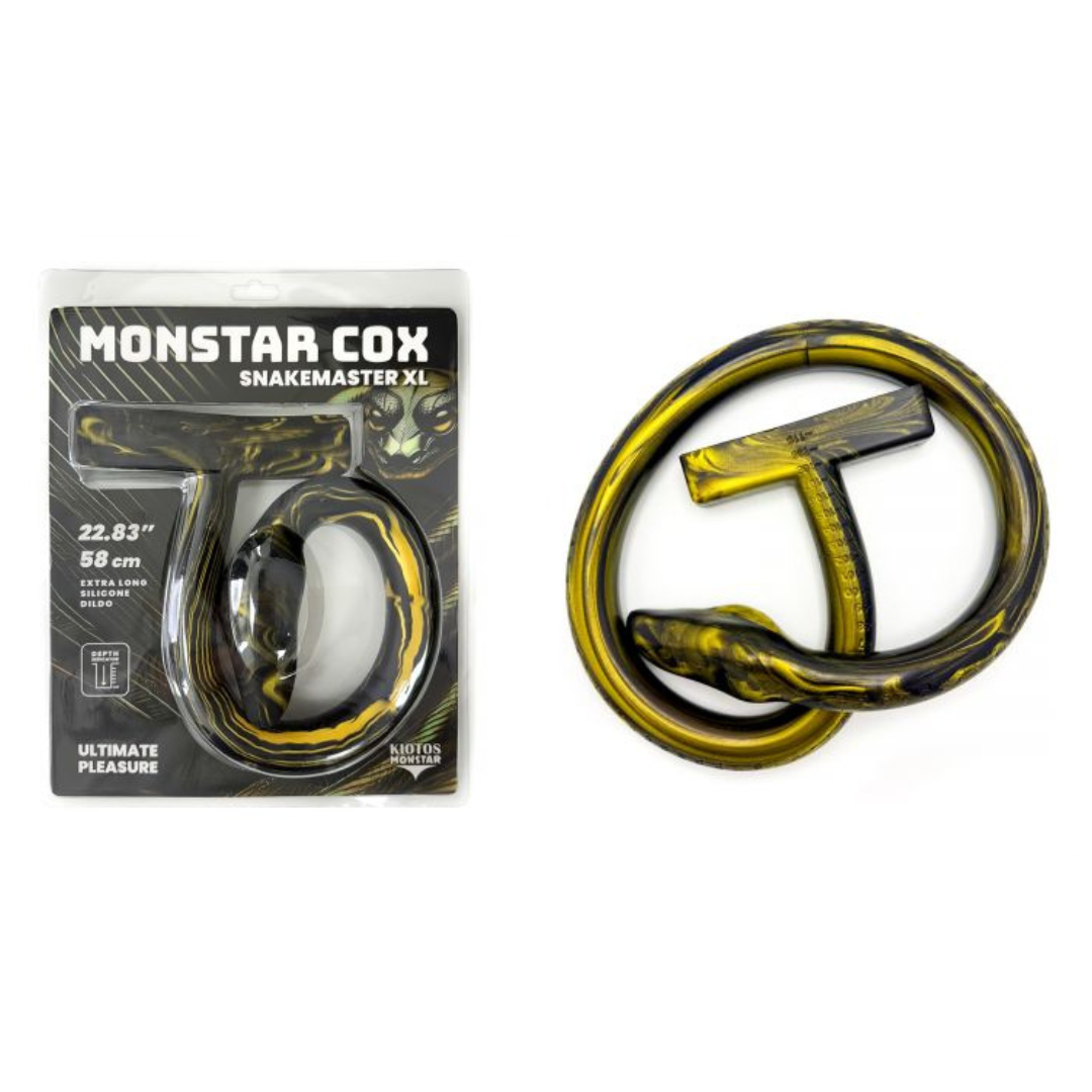 Kiotos Monstar Cox Snakemaster XL (Black-Gold Marble) – Ultra-Flexible Silicone Dildo 59 cm Length 3-5 cm Diameter Default Title New Products In Stock