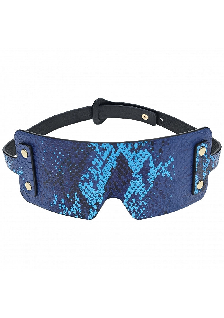 Ouch! Florence Collection Blindfold in Blue Iridescent PU Leather Default Title Masks