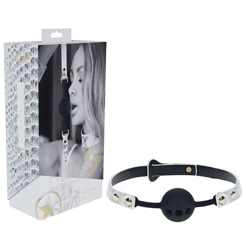 OUCH! Florence Collection Silicone Ball Gag Breathable Restraint 60cm White Gags
