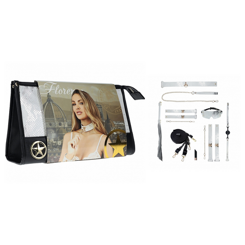 Ouch! Florence Collection Kit with Bag White Iridescent Hardware Bondage Set Default Title > Bondage Gear > Bondage Kits