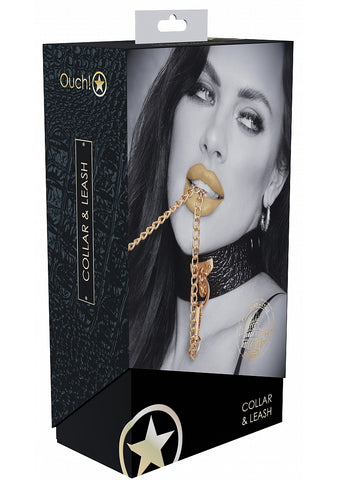 Ouch Rome Collection Iridescent PU Leather Collar and Leash Default Title > Bondage Gear > Collars