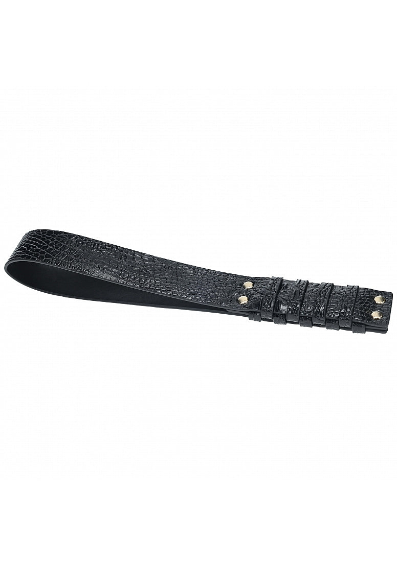 Ouch Rome Collection Black Croc Embossed PU Leather Paddle with Iridescent Hardware Default Title Whips & Paddles